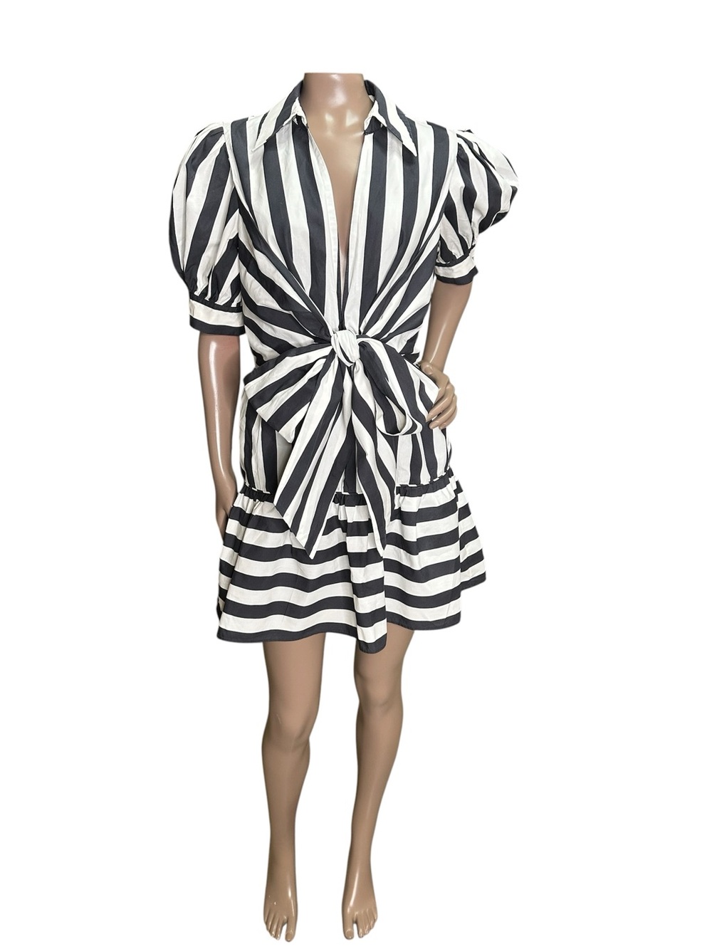 FARM Rio Black and White Striped Mini Dress - Picture 5 of 14
